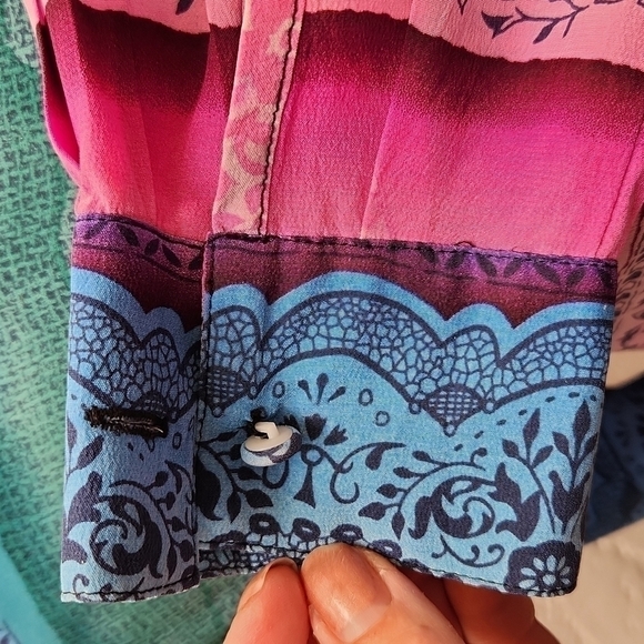 Vtg Corey B Silk shirt oversized tunic - Picture 6 of 8